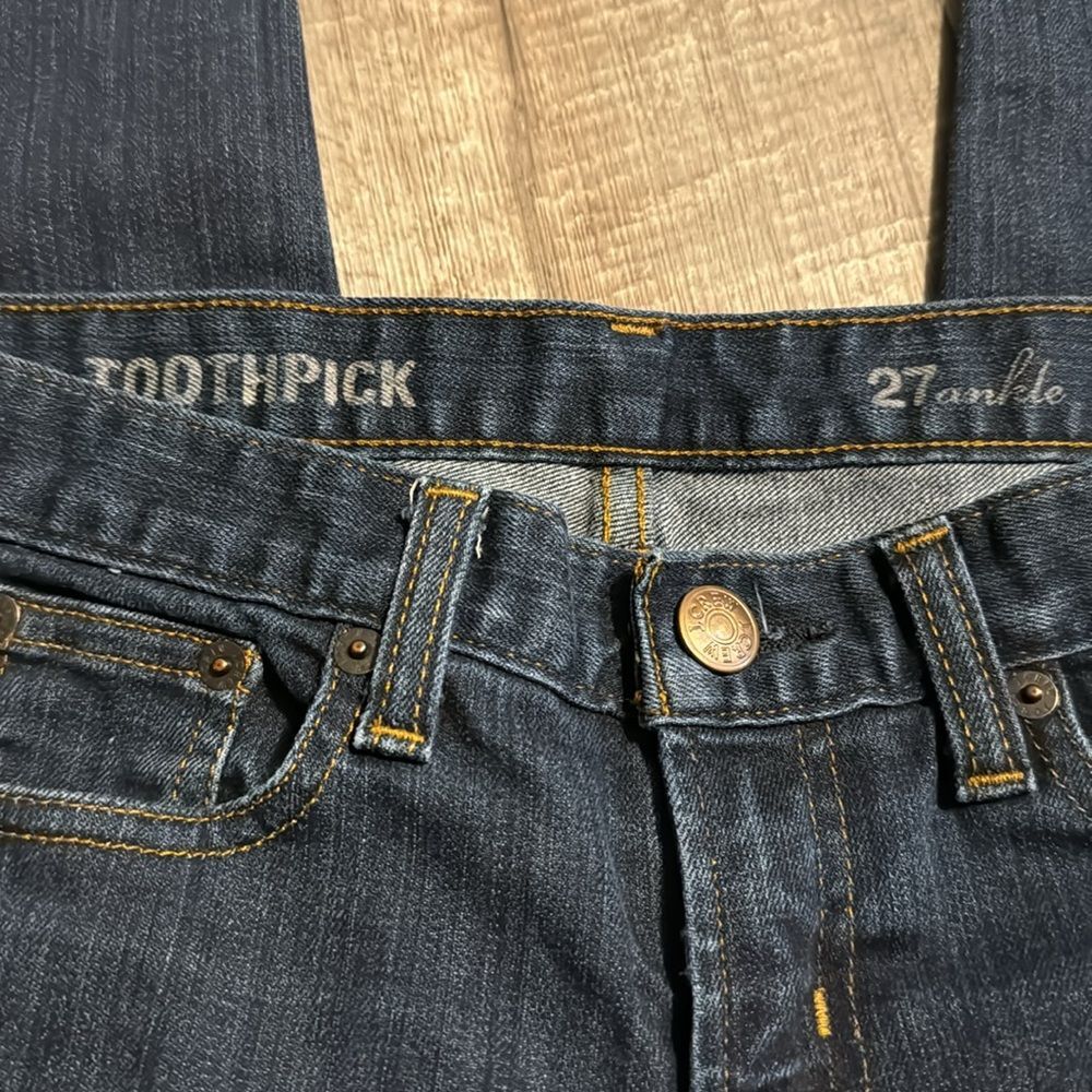 J.CREW Toothpick jeans -size 27 ankle - Picture 3 of 7